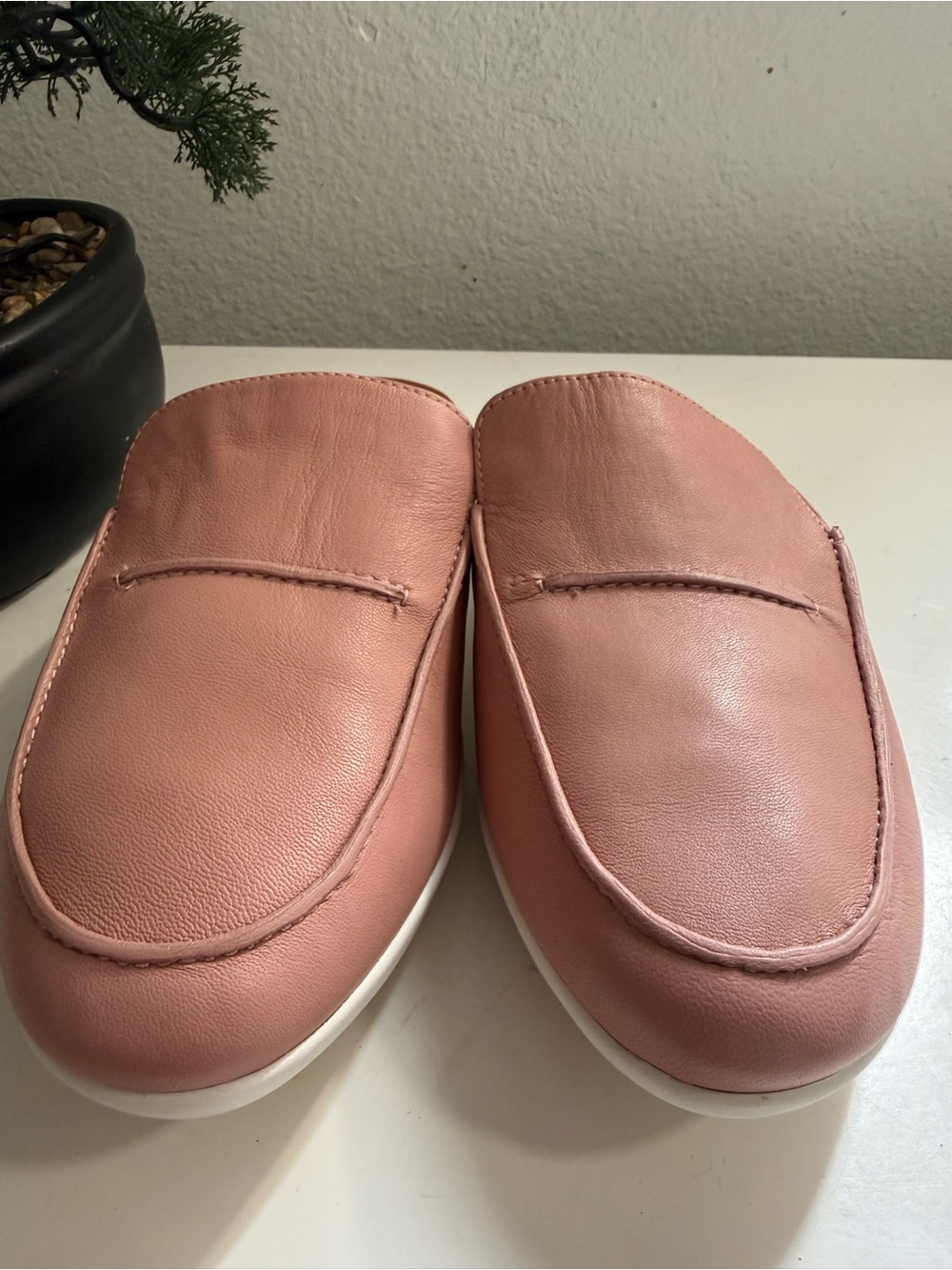 Fitflop serene mule size 8.5 Pink Leather Slip-On Mule with White Platform - Picture 2 of 8